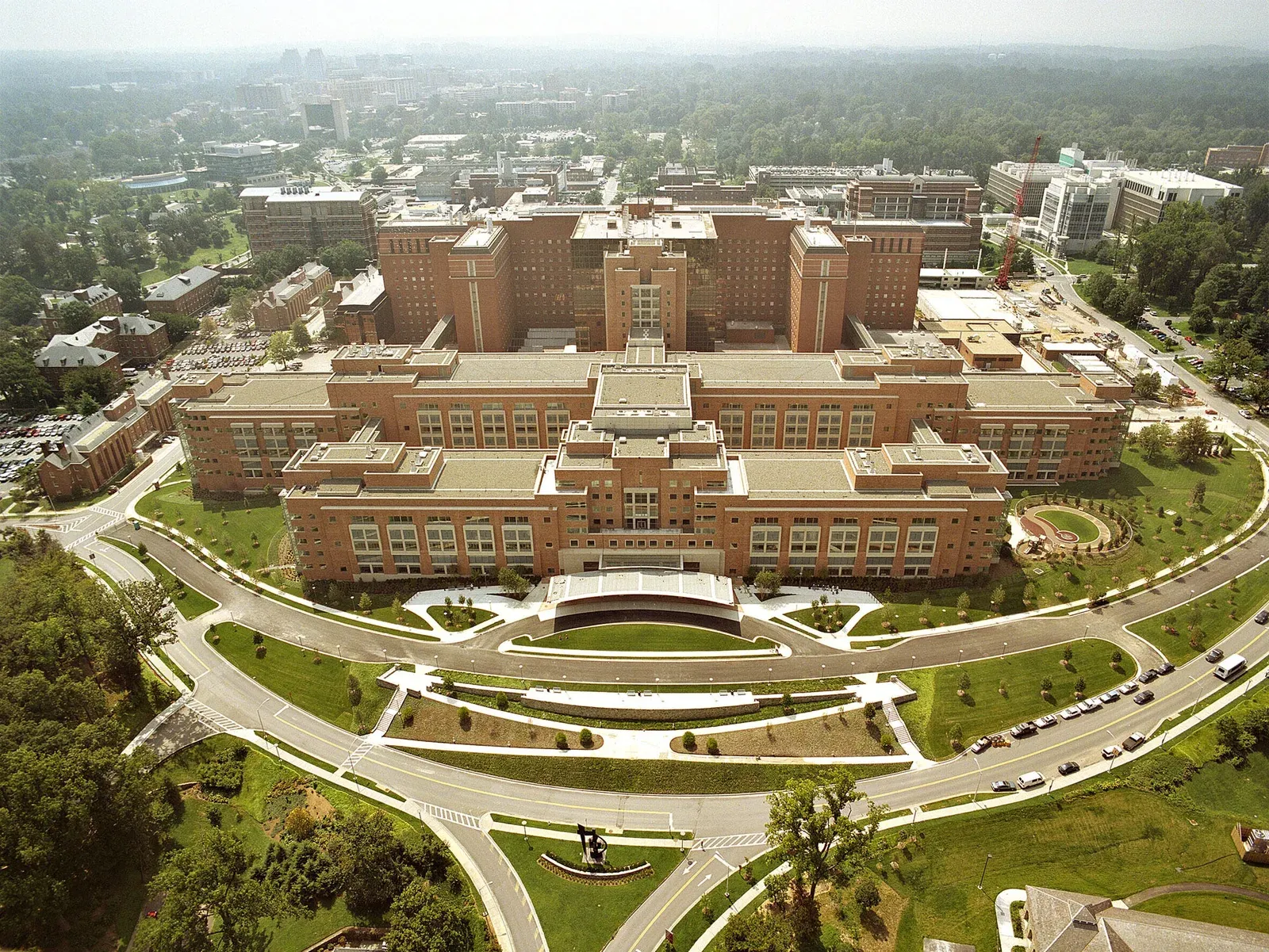 NIH Clinical Research Center aerial view in Bethesda, Maryland