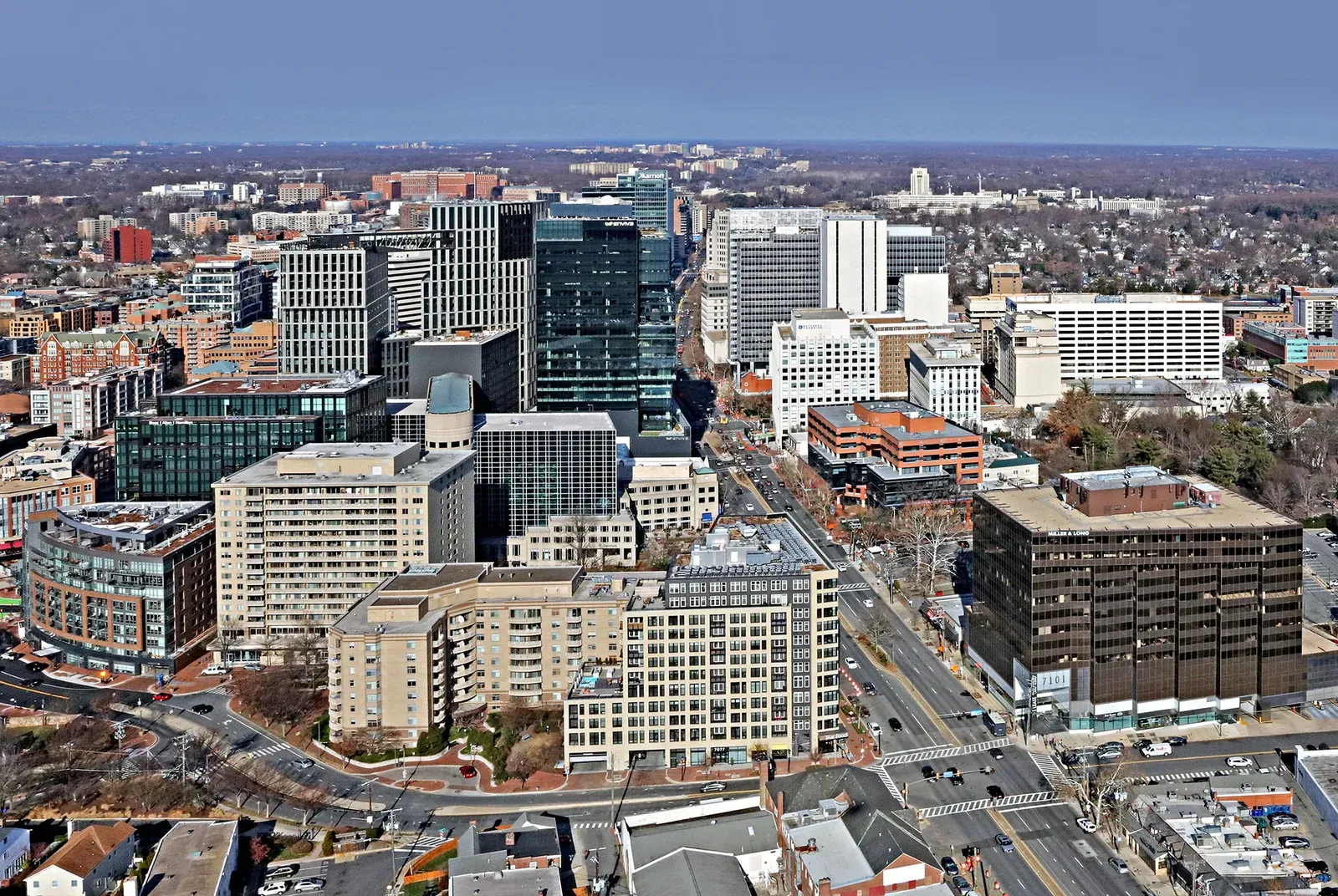 Bethesda, Maryland looking north up Wisconsin Avenue